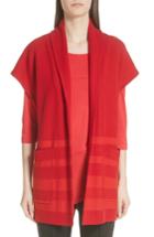 Women's St. John Collection Shawl Collar Knit Jacket, Size - Red