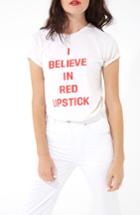Women's Ban. Do I Believe In Red Lipstick Classic Tee - Ivory