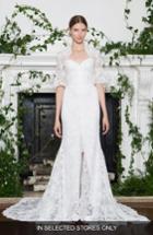 Women's Monique Lhuillier Strapless Lace Trumpet Gown, Size In Store Only - White