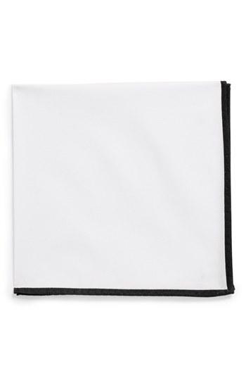 Men's 1901 Cotton Pocket Square, Size - Black