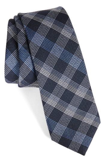 Men's Calibrate Indigo Plaid Silk Tie