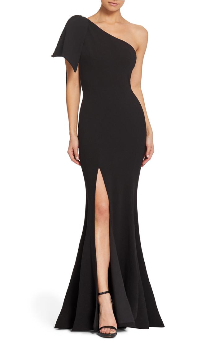 Women's Dress The Population Georgina One-shoulder Crepe Gown