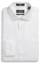 Men's Nordstrom Men's Shop Trim Fit Non-iron Solid Dress Shirt 32/33 - White