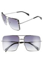 Women's Moschino 50mm Square Flat Top Sunglasses - Ruthenium