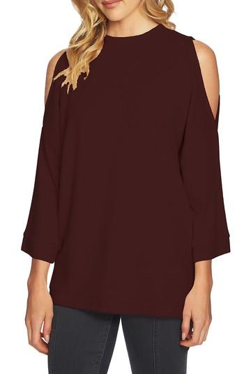 Women's 1.state Cold Shoulder Top - Burgundy