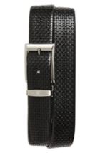 Men's Canali Woven Leather Belt - Black
