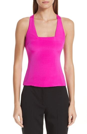 Women's Cushnie Et Ochs Square Neck Silk Tank Top - Pink