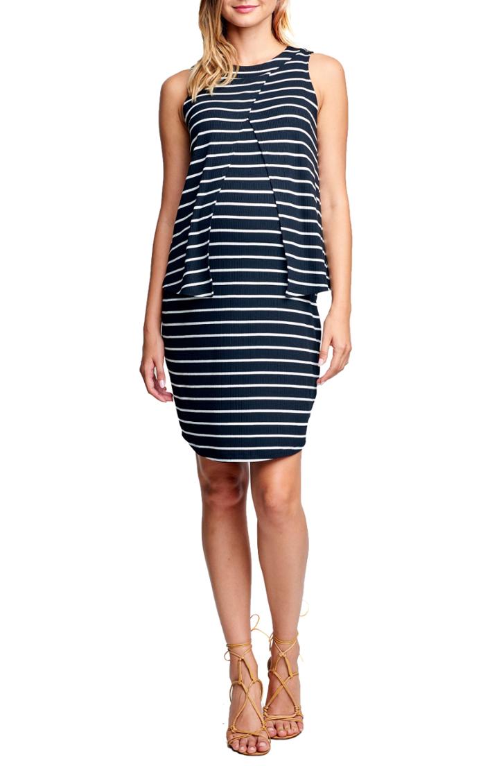 Women's Maternal America Sleeveless Front Drape A-line Maternity Dress