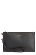 Ted Baker London Top Zip Faux Leather Pouch - Black