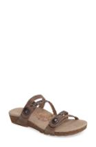 Women's Aetrex Janey Braided Slide Sandal M - Grey
