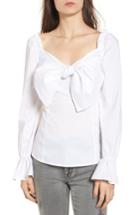 Women's Socialite Bow Front Top - White