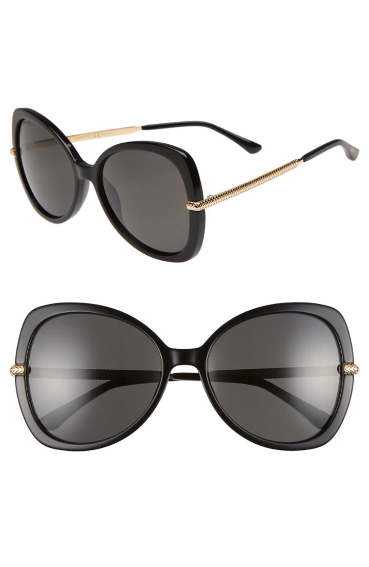 Women's Jimmy Choo Cruz 58mm Polarized Butterfly Sunglasses -