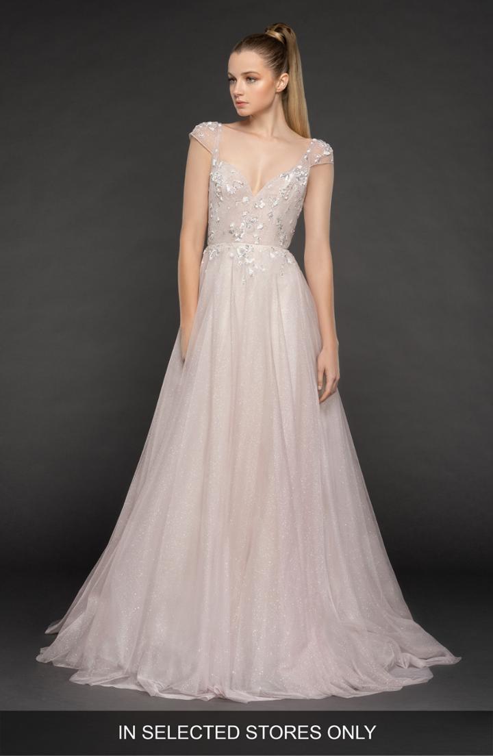 Women's Blush By Hayley Paige Amour Tulle A-line Gown, Size - Pink