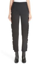 Women's Fuzzi Ruffle Side Stretch Woven Pants Us / 40 It - Black