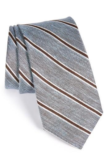 Men's Strong Suit Stripe Linen & Silk Tie