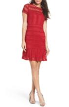 Women's Nsr Lace Fit & Flare Dress - Burgundy