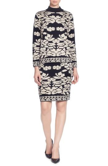 Women's Catherine Catherine Malandrino Uffie Floral Knit Skirt - Black