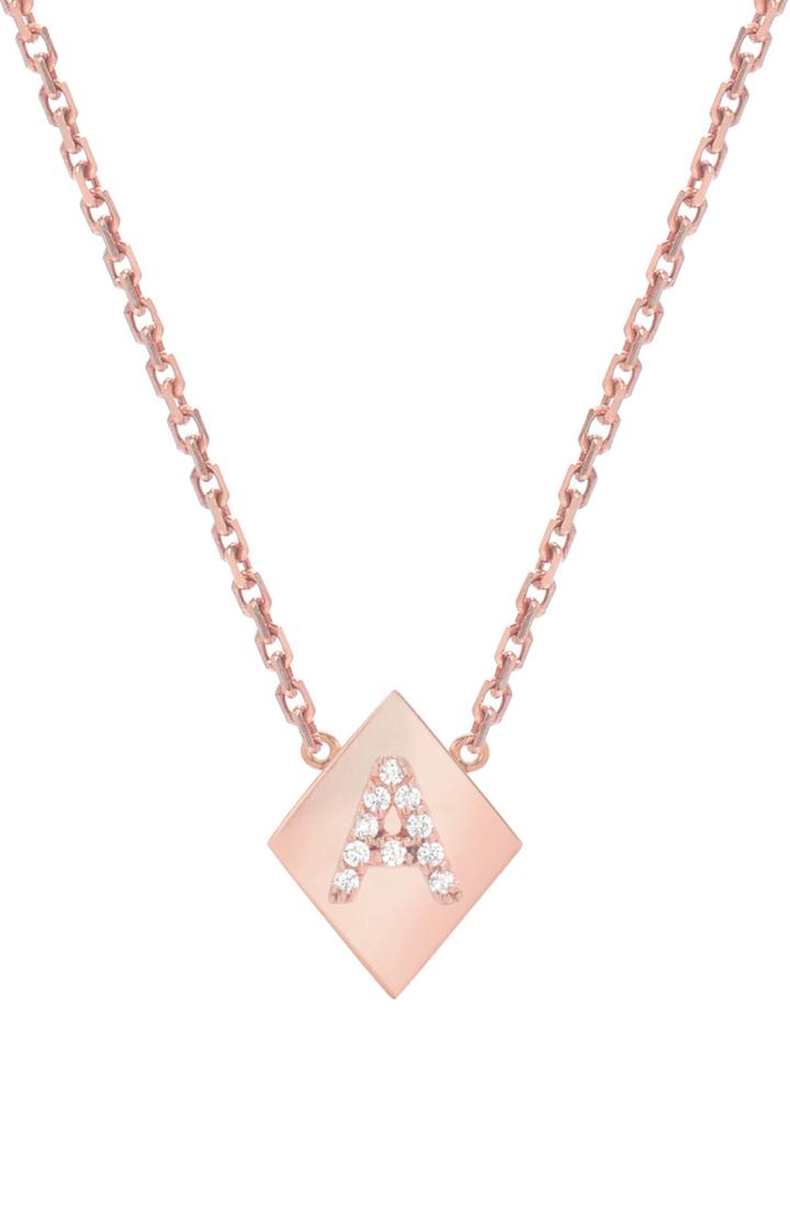 Women's Mini Mini Jewels Framed Diamond Initial Pendant Necklace