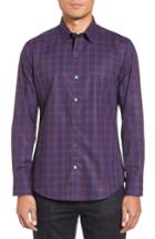 Men's Zachary Prell Raymond Check Sport Shirt, Size - Burgundy