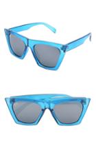 Women's Nem Posh 50mm Gradient Angular Sunglasses - Blue Clear W Grey Tinted Lens