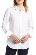 Women's 1901 Textured Dot Cotton Blend Shirt - White