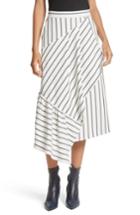 Women's Tibi Lucci Stripe Midi Skirt - Ivory