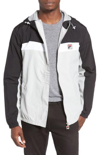 Men's Fila Usa Clipper Colorblock Windbreaker - Black