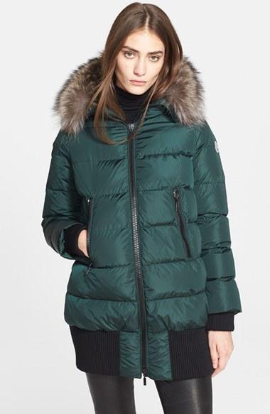 Women's Moncler 'anglas' Genuine Fur Trim Down Parka