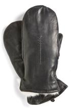 Women's Fownes Brothers Genuine Rabbit Fur Lined Leather Mittens