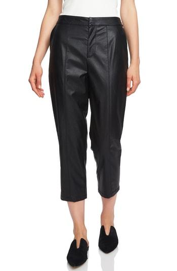 Women's 1.state Faux Leather Crop Trousers, Size - Black