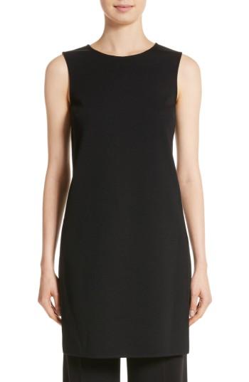 Women's St. John Collection Silk Inset Milano Knit Tunic, Size - Black