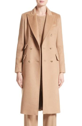 Women's Max Mara Derris Camel Hair Coat - Brown
