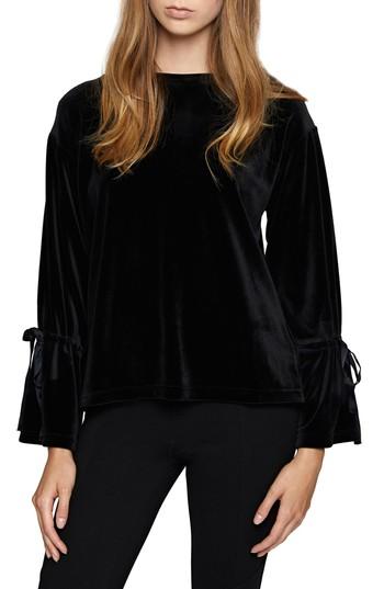 Women's Sanctuary Tierney Tie Sleeve Velour Top