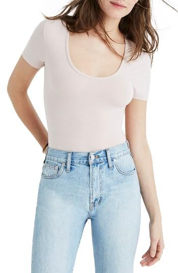 Women's Madewell Lennon Bodysuit, Size - Pink