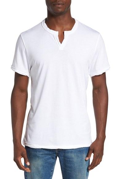 Men's Alternative Notched Neck Pima Cotton T-shirt - White