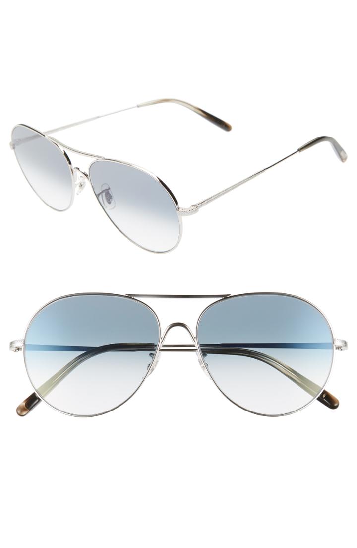 Women's Oliver Peoples Rockmore 58mm Photochromic Aviator Sunglasses - Chrome Sapphire