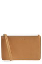 Women's Truffle Privacy Leather Wristlet - Brown