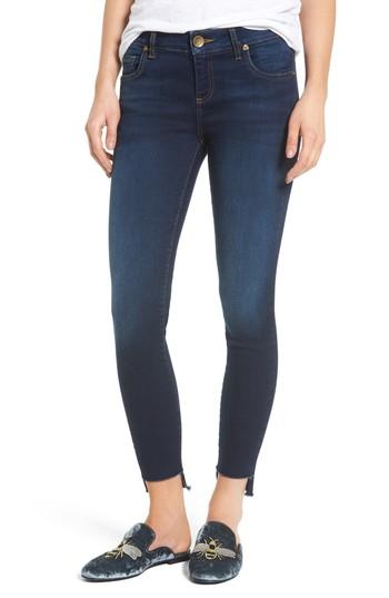 Petite Women's Kut From The Kloth Connie Step Hem Ankle Jeans P - Blue