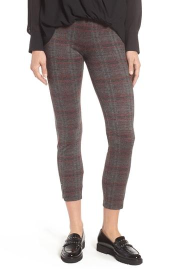 Women's Lysse Mini Zip Plaid Crop Leggings - Black