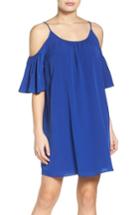 Women's French Connection 'polly' Cold Shoulder Shift Dress - Blue