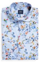 Men's John W. Nordstrom Trim Fit Floral Dress Shirt .5 - Blue