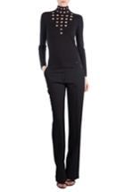 Women's Akris St. Gallen Cutout Cashmere & Silk Turtleneck Sweater - Black