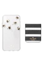 Kate Spade New York Stick To It Iphone X Case & Sticker Pocket Set - Black