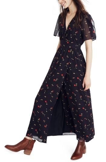 Women's Madewell Tulip Sleeve Maxi Dress - Blue