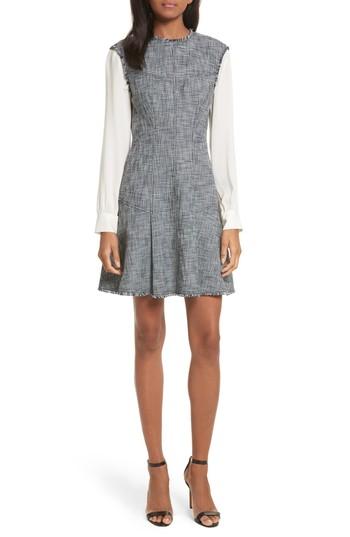 Women's Rebecca Taylor Slub Suiting Fit & Flare Dress - Grey