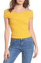 Women's Crisscross Off The Shoulder Top - Yellow