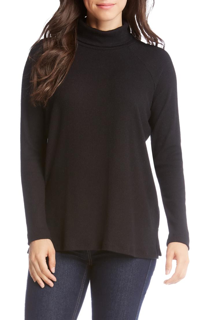Women's Karen Kane Raglan Sleeve Turtleneck - Black