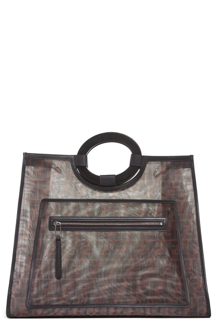 Fendi Runaway Printed Logo Mesh Shopper -