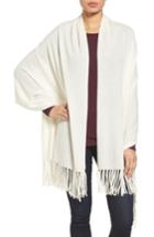 Women's Nordstrom Collection Fringe Cashmere Wrap, Size - Ivory