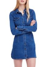 Women's Free People Dynomite In Denim Minidress - Blue